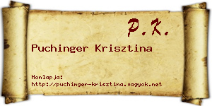 Puchinger Krisztina névjegykártya